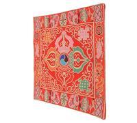 BIUDECO Cuscinetto per Ciotola Sonora Buddhista Doppio Strato Rosso Antiscivolo per Campane Tibetane, Cuscino Religioso Leggero e Portatile, Accessorio per Meditazione e Pratiche Buddiste