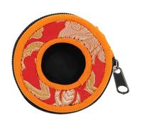 BIUDECO Custodia Fatta a Mano di Cotone Rosso Ricami Propizi in Stile Nepal per Campana da Meditazione Diametro 7,5 Cm, Protezione per Luogo di Culto e Buddha