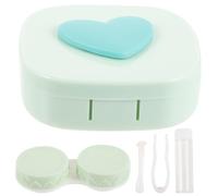 BIUDECO Custodia Lenti Contatto Portatile Antiperdite in Plastica e Resina Organizer Compatto per Viaggio e Uso Esterno Protezione Anti-polvere e Antiurto Confezione Singola in Verde