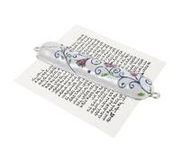 BIUDECO Custodia per Mezuzah Dipinta a Mano in Lega di Zinco con Pergamena Kosher, Decorazione Ebraica per Porta Ingresso Casa, Facile Sostituzione
