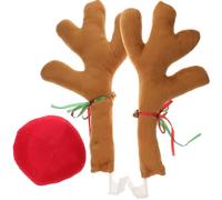 BIUDECO Decorazione Natalizia Campanelli e Nastri Corna di Renna per Auto Oxford Color Kaki, Accessorio Festivo per Atmosfera Natalizia alla Guida