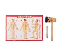 BIUDECO Dispositivo per Terapia della Moxibustione Portatile in Legno, Bruciatore Riutilizzabile con Supporto per Bastoncini di Moxa e Grafico Punti di Agopuntura, Strumento Sicuro