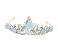 BIUDECO Fascia da Sposa con Perline e Cristalli, Cerchietto per Capelli Principessa in Lega Blu a Forma di Stella del Mare, per Donne e Spose, Matrimoni e Cerimonie in Chiesa