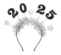 BIUDECO Fascia per Capelli con Numeri e Stelle Argento Cerchietto Leggero e Comodo per Feste di Capodanno Adulti Accessorio Decorativo per Party e Celebrazioni