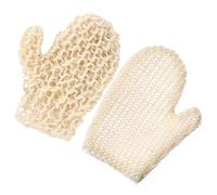 BIUDECO Guanti Esfolianti Corpo in Canapa di Sisal Intera, Morbidi e Non Graffiano la Pelle, 2 Pezzi per Scrub Corpo Unisex Adatti per Doccia e Pulizia della Pelle