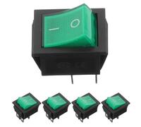 BIUDECO Interruttore a Bilanciere per Barche 5 Pezzi Luce Verde Pulsante di Avvio e Stop ABS Interruttore a Bassa Tensione per Generatori e Applicazioni Nautiche Installazione Semplice