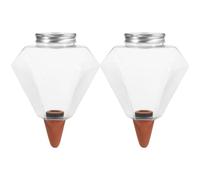 BIUDECO Irrigatore Automatico per Piante in Vaso 500ml, 2 Pezzi | Plastico Riutilizzabile, Forma Creativa, Controllo del Volume, per Succulente e Fioriere