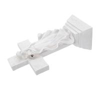 BIUDECO Lampada Solare da Cimitero con Angelo in Preghiera e Croce Illuminata, Decorazione Luminosa Solare per Tombe Resistente alle Intemperie, Statua Commemorativa per Giardino Esterno