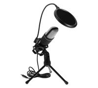 BIUDECO Microfono Gaming Streaming USB Omnidirezionale Nero | Condenser, Riduzione Rumore e Audio Chiaro, Design Portatile con Effetti Rgb