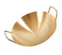 BIUDECO Pentola a Doppio Manico in Acciaio Inox Spesso Dorato 24 Cm, Pentola per Frutti di Mare a Riscaldamento Rapido Manico Isolante e Superficie Liscia, Utensile da Cucina