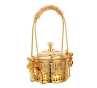 BIUDECO Piatto per Dolciumi Mediorientale con Coperchio, Centrotavola Decorativo per Eid Mubarak, Vassoio per Snack Ramadan in Plastica e Metallo Resistente, Decorazione Musulmana per