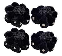 BIUDECO Rete per Chioma da Danza Elegante in Poliestere Nero 4 Pezzi, Accessorio Chic Facile da Usare per Acconciature da Ballerina e Infermiera