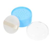 BIUDECO Scatola Porta Talco Colore Blu per Portatile Ragazzo Ragazza Puff, Design Semplice e Pratico, Materiale Plastica e Cotone Tessile, Uso Quotidiano Domestico