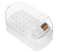 BIUDECO Scatola Trasparente Portaoggetti per Punte Trapano Manicure Organizer per Teste Smerigliatrici e Fresa Unghie per Saloni e Uso Domestico