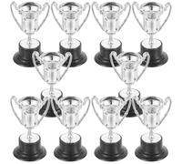BIUDECO Set 10 Mini Trofei in Plastica, Premio Concorso Sportivo, Decorazioni per Cerimonie Scolastiche e Feste Sportive, Trofei Leggeri e Colorati, Dimensioni 8,2x4,5 Cm Riutilizzabile