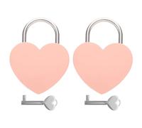 BIUDECO Set 2 Lucchetti da Viaggio a Forma di Cuore Rosa Lucchetti Chiave per Bagagli Diari e Armadietti Serrature Compatte per Viaggi e Regali di Coppia
