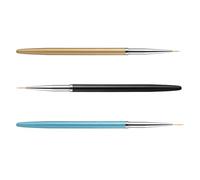BIUDECO Set 3 Pennelli per Nail Art in Nylon e Metallo, Penne da Disegno e Tracciatura per Manicure Professionale e Fai da Te a Casa