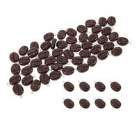 BIUDECO Set 40 Ciondoli in Resina Marroni a Forma di Chicchi di Caffè con Texture Realistica per Creazione di Bracciali e Portachiavi per Amanti del Caffè