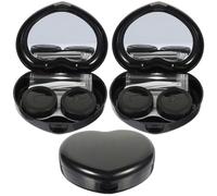 BIUDECO Set da 3 Mini Custodie per Lenti a Contatto a Forma di Cuore con Specchio Contenitori Portatili Anti-perdita per Lenti da Viaggio Scatole Compatte Adatte a Viaggi e Attività
