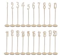 BIUDECO Set Numeri da Tavolo in Legno Base Rotonda Segnaposto Eleganti per Matrimoni e Feste Decorazioni Creative per Ricevimenti e Centrotavola