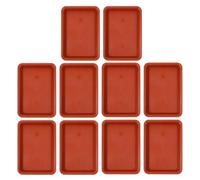 BIUDECO Sottovasi Rettangolari Design Elegante Set 10 Pezzi Rossi in Plastica Resistente e Funzionale per Vasi da Piante e Bonsai per Giardinaggio e Uso Esterno