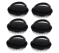 BIUDECO Spazzola Per Shampoo e Massaggio 6 Pezzi, Set Nero Setole Robuste, Per Rimuovere Forfora e Sebo, Per Tutti i Tipi Di Chioma