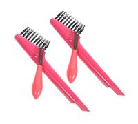 BIUDECO Spazzole Pulizia Capelli Ergonomiche Rosa Strumento Compatto per Rimuovere Peli e Polvere Dai Pettini Facile da Usare e Delicato per Uso Domestico e Saloni