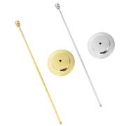 BIUDECO Supporto per Bandiera da Scrivania in Metallo Resistente, Base Decorativa Compatta, Asta Portabandiera da Interno per Decorazioni, Feste e Fotografia, Set 2 Pezzi Oro e Argento