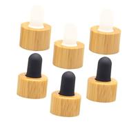 BIUDECO Tappi Dosatori Coperture Resistenti e Facili da Sostituire 6 Pezzi per Bottiglie di Olio Essenziale in Plastico e Bambù per Oli Essenziali e Fai-da-te
