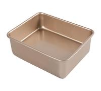 BIUDECO Teglia per Dolci Quadrata in Acciaio Inossidabile Non Aderente Colore Oro Pratica per Cottura di Torte e Focacce in Cucina