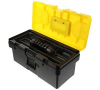 BIUDECO Valigetta Portautensili in Plastica 14 Pollici Lucchetto Contenitore Portautensili Multiuso Robusto Maniglia per Elettricista e Manutenzione Domestica Baule Portattrezzi Portatile