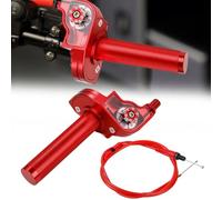 BIUGERCN Gas Rapido Domino Moto 7/8'' 22mm Manopole Acceleratore Quick Draw Regolabile Universale per Beta RR CR CRF CT200U 50-250cc DRZ 400 Pit Dirt Bike Scooter Rosso