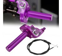 BIUGERCN Gas Rapido Domino Moto 7/8'' 22mm Manopole Acceleratore Quick Draw Regolabile Universale per YZ YZF PW WR TTR 50-250cc Pit Dirt Bike Scooter Viola