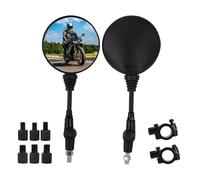 BIUGERCN Specchi Motociclisti Universitari universali da 7/8 "22 mm Specchi Laterali Rotondi specchietti per Moto Approvata M10 M8 M8 MOTOBILE MOTOBIHE Specchio di retroviso