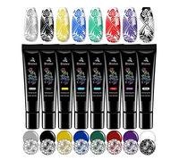 Biutee Gel per Timbri 8 Colori Stamping Gel UV,Smalto per Stamping, Smalti per la Tecnica di Stamping - 8 ml