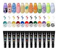 Biutee Smalto per Stamping,Nail Art 12 Colori UV set di Stamping Gel Paint,Smalti per la Tecnica di Stamping - 8 ml