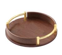 Biutimarden Bambù Vassoio da Portata con Maniglie per Cucina Vassoio per la Prima Colazione per Soggiorno Vassoio Legno Rotondo con Manici per Decorazione (25 * 25 cm)