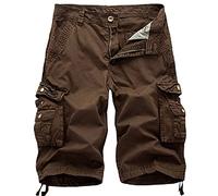 Biutimarden Pantaloncini Cargo da Uomo, Estivi Casual da Palestra in Cotone Resistente, con Tasche con Cerniera, Abbigliamento da Lavoro (caffè, S)