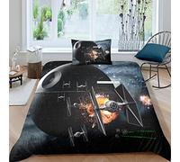 BIVEE Star Wars Copripiumino 2 Pezzi,War Set Di Biancheria Da Letto Stampati in 3D,federe,cerniera Nascosta, Microfibra Adulti Giovani Per Ragazzi E Ragazz Single（135x200cm）