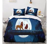 BIVEE The Lion King Set Di Biancheria 3 Pezzi Con Stampa Di 3D Copripiumino Con Cerniera Incluso E Federe Morbida Microfibra Biancheria Da Animation Letto Per Ragazzi E Ragazze Double（200x200cm）