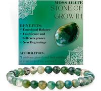 Bivei Agata muschiata - Crescita - signora braccialetto perline 6mm semiprezioso cristallo naturale elastico elastico cristallo accessori regalo di yoga Grande