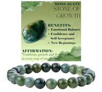 Bivei Agata muschiata - Crescita - signora braccialetto perline 8mm semiprezioso cristallo naturale elastico elastico cristallo accessori regalo di yoga