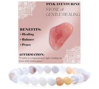 Bivei Aventurina Rosa - Amore Dolce - signora braccialetto perline 6mm semiprezioso cristallo naturale elastico elastico cristallo accessori regalo di yoga