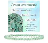 Bivei Avventurina verde - Crescita Braccialetto di Cristallo per Donna 4mm Perle Pietra Semipreziosa Naturale Elastico Estensibile Gioiello Regalo Yoga Grande