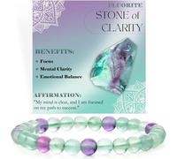 Bivei Fluorite - Chiarezza - signora braccialetto perline 6mm semiprezioso cristallo naturale elastico elastico cristallo accessori regalo di yoga