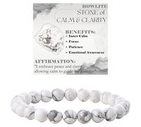 Bivei Howlite - Calma & chiarezza - signora braccialetto perline 8mm semiprezioso cristallo naturale elastico elastico cristallo accessori regalo di yoga Small