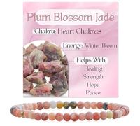 Bivei Jade Fiore di Prugno - Speranza e Rinascita - signora braccialetto perline 4mm semiprezioso cristallo naturale elastico elastico cristallo accessori regalo di yoga