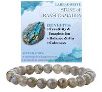 Bivei Labradorite - Trasformazione - signora braccialetto perline 8mm semiprezioso cristallo naturale elastico elastico cristallo accessori regalo di yoga