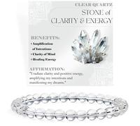 Bivei Quarzo Chiaro - Chiarezza ed Energia - signora braccialetto perline 6mm semiprezioso cristallo naturale elastico elastico cristallo accessori regalo di yoga Large