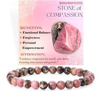 Bivei Rodonite - Compassione - signora braccialetto perline 6mm semiprezioso cristallo naturale elastico elastico cristallo accessori regalo di yoga